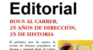 REVISTA BOUS AL CARRER, 25 AÑOS DE DIRECCIÓN, 35 DE HISTORIA