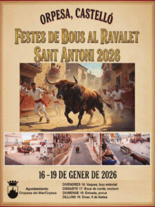 OROPESA DEL MAR/ORPESA – Bous al Ravalet 16 al 19 de febrero 2026.